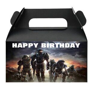 Video Game Theme Birthday Party Favor Boxes, Happy Birthday Design, Black